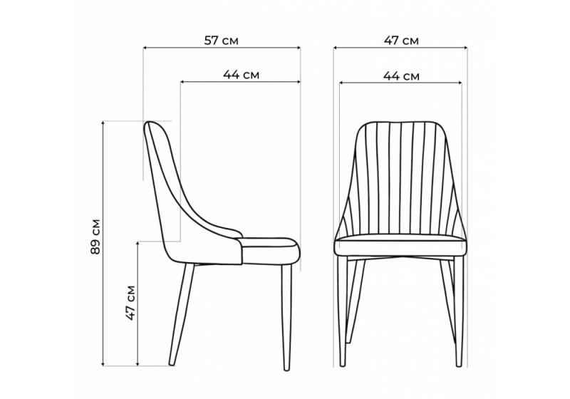 Стул на металлокаркасе Kora light blue / white (47x57x89)