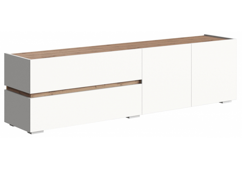 ТВ-тумба Атлон белый / дуб вотан (180x37x49). 