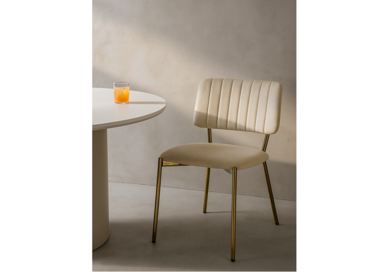 Стул на металлокаркасе Armond beige / gold (45x53x80)