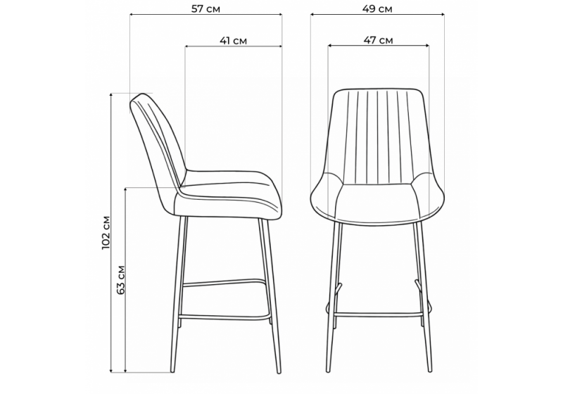 Барный стул Седа светло-серый (zd 960) / серый np (49x57x102)