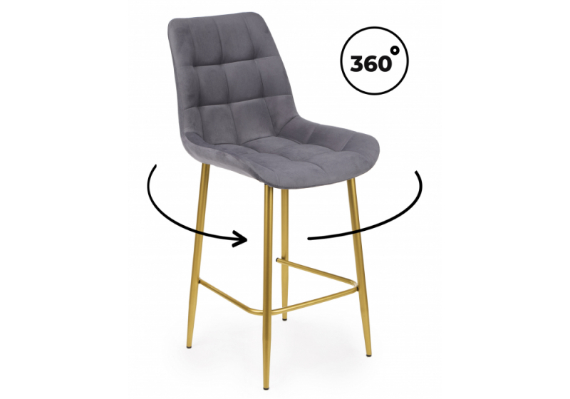Барный стул Челси 360 темно-серый (zd 995) / золотой np (50x58x99). 