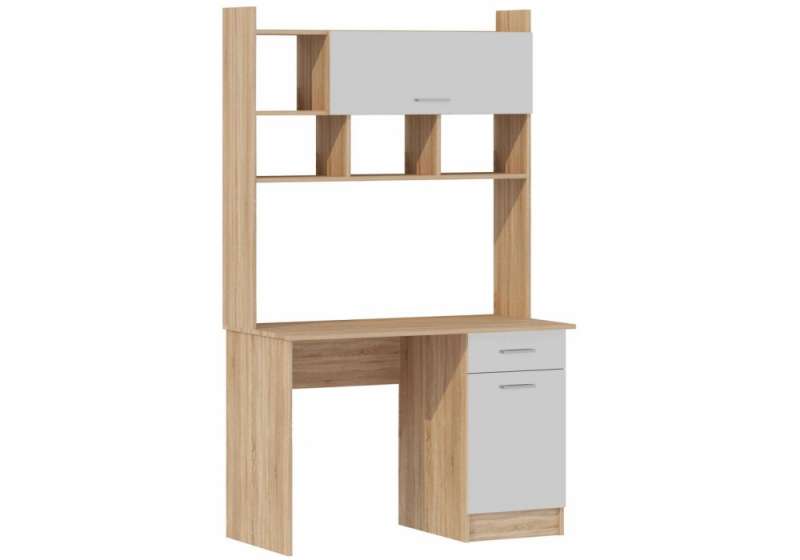 Компьютерный стол Бишоп 2 112х57х180 дуб сонома / белый (112x57x180). 