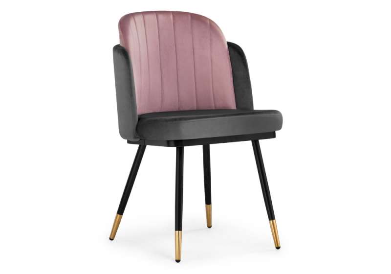 Стул на металлокаркасе Penelopa dark gray / pink / black / gold (54x55x83). 